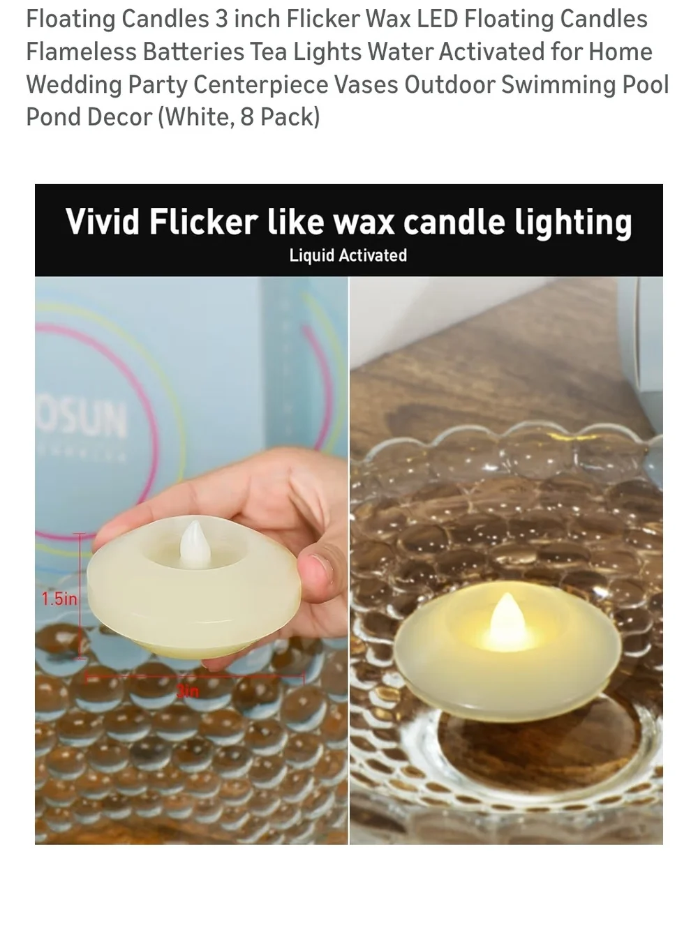 24 White LED Floating Candles